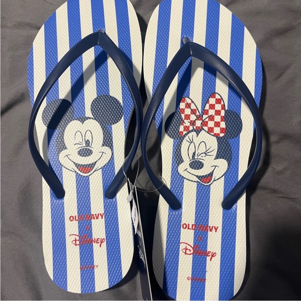 Disney Flip Flops - Blue and White Stripes
